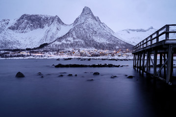 Mefjordvaer village is fishing village in Senja, Norway - 334204457