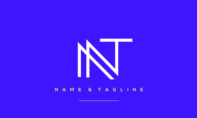 Alphabet letter icon logo NT