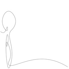 Spoon line drawing. Vector illustration