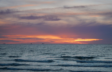 sunset at baltic sea