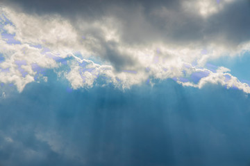 Naklejka na ściany i meble heaven cloudy sky landscape background scenic view sun rays light