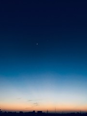 sky with clouds and moon and India 