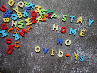 layout of colored letters on the topic of coronavirus- covid-19