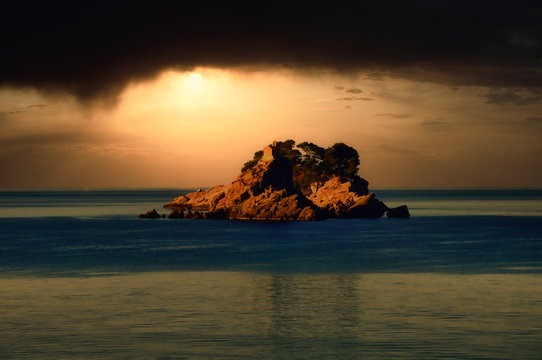 Church on Sveta Nedelja islet, Budva, Montenegro