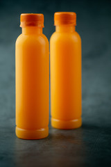 Fresh of orange juice in a plastic bottle