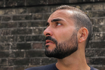  guy with beard looking sideway