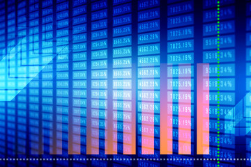 2d rendering Stock market online business concept. business Graph 