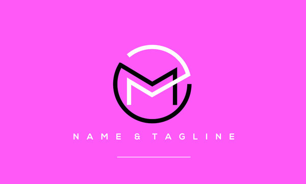 MM M M Letter Logo Design. Initial Letter MM Linked Circle