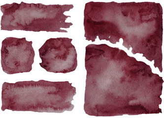 Watercolor illustration of a burgundy background. Drawn in watercolor and is suitable for all types of design and printing.