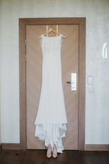 wedding dress on hangers