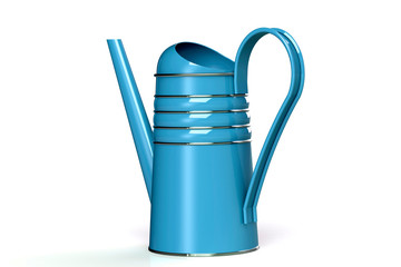 Plastic watering can for watering the flowers of the garden. 3D render