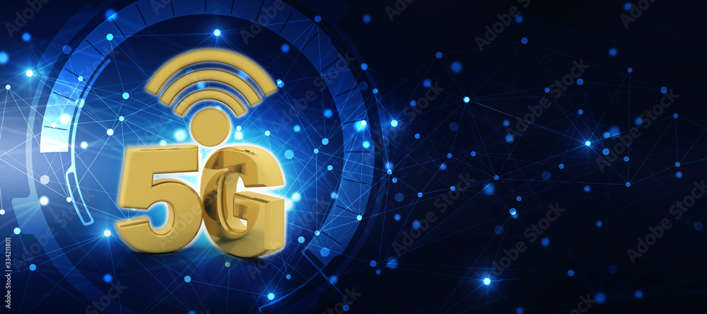 Poster 3d rendering 5g network 5g connection with wifi