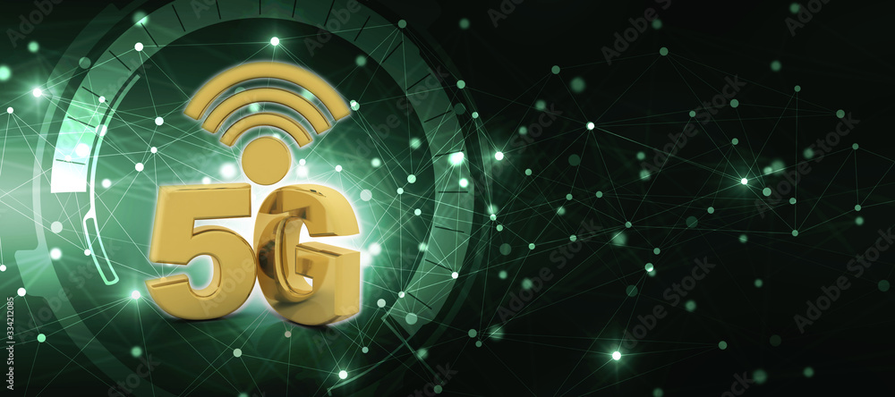 Poster 3d rendering 5g network 5g connection with wifi