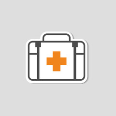 flat icons for First aid kit, Sticker, vector illustrations