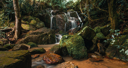 Waterfall with pond in the forest