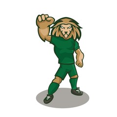 Lion cartoon mascot design with modern illustration concept style for sport team