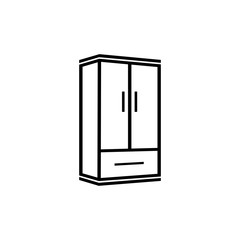 Wardrobe Icon With Outline Style Vector