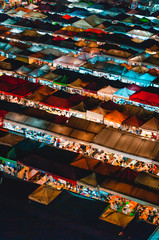 View on street food night Market Ratchada in Bangkok, Thailand