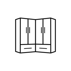 Wardrobe Icon With Outline Style Vector