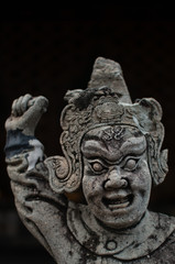 Buddhist stone lion statue