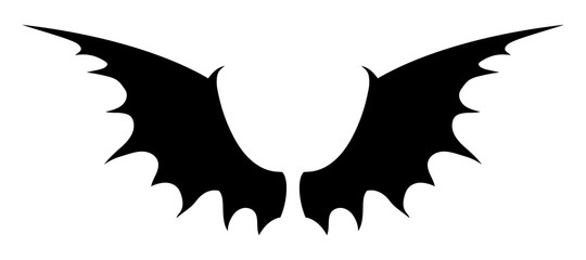 Black silhouette of wings on a white background.