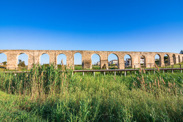 Ancient Roman aqueduct of Kamares in Larnaca, Cyprus. 