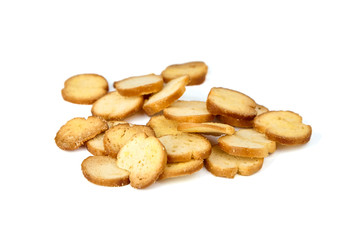 Bruschette chips, sliced grilled bread, beer snack