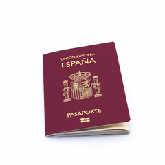 Spanish European Union Passport  on the white background
