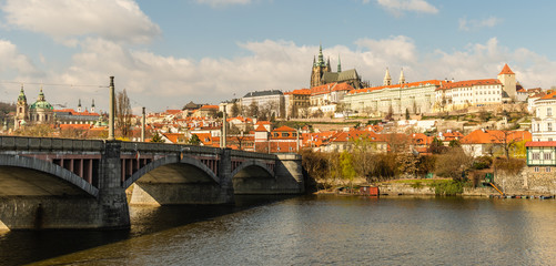 Fototapeta na wymiar view of charles bridge in prague. Czech Republic. Karlův most. Charles Bridge