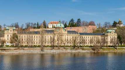 Fototapeta premium houses on the river. Prague. Czech Republic. Strakova akademie