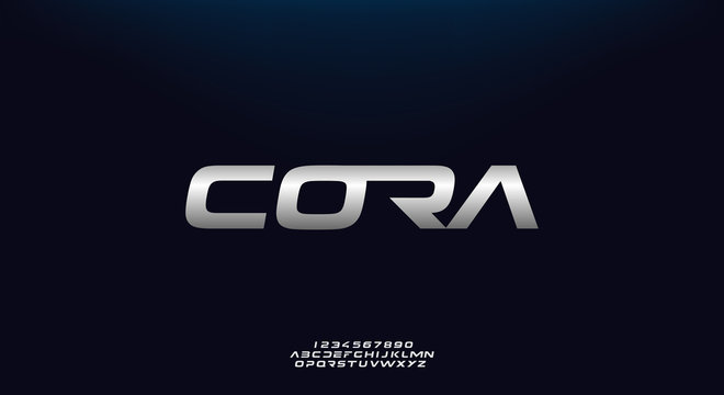 Cora, A Bold Modern Sporty Typography Alphabet Font. Vector Illustration Design