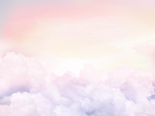 Sugar cotton pink clouds vector design background