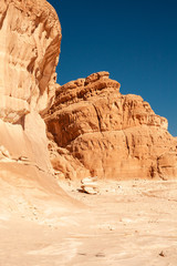 Fototapeta premium Beautiful wide angle view of amazing sandstone formations in Egypt.
