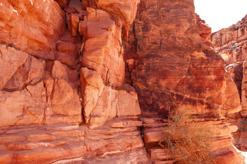 Beautiful wide angle view of amazing sandstone formations in Egypt.