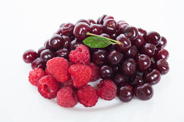 fresh berries on white