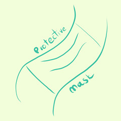 illustration of mask and abstract background