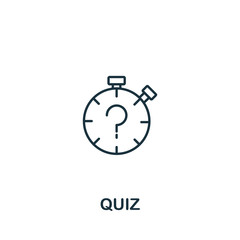 Quiz icon from e-learning collection. Simple line element Quiz symbol for templates, web design and infographics