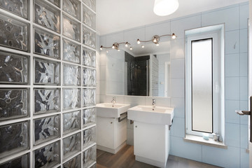 Home interior, modern bathroom.
