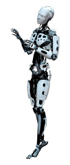 3D Rendering Male Robot on White