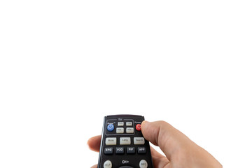 Turning on a TV with a remote control