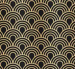Wall murals Art deco ART DECO SEAMLESS PATTERN BACKGROUND. LUXURY GOLD AND BLACK DESIGN. 