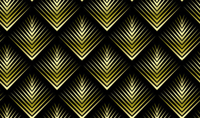 ART DECO SEAMLESS PATTERN BACKGROUND. LUXURY GOLD AND BLACK DESIGN. 
