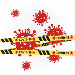 Covid-19 coronavirus behind the tape