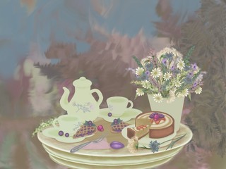 easter table setting with candles and flowers