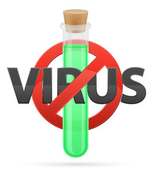 virus in test tube vaccine coronavirus covid-19 vector illustration
