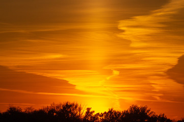 Fototapeta premium sunset over palic lake
