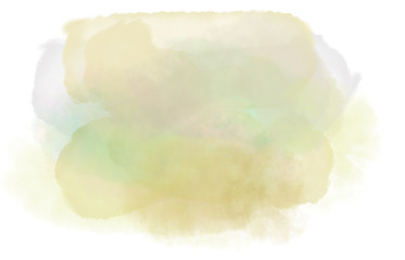 Obraz premium Ochre watercolor brush splash cloud. Ethereal delicate backdrop. Digital abstract illustration artwork with copy space.