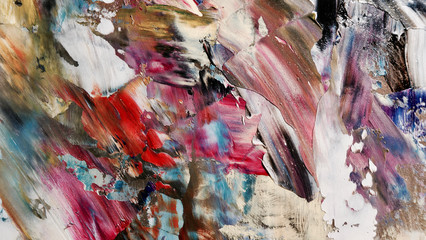 Colorful abstract background wallpaper. Modern motif visual art.  Mixtures of oil paint. Trendy...