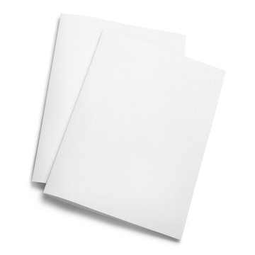 Folded sheets of white paper, isolated on white background