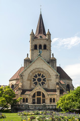 Fototapeta na wymiar Basel, SWITZERLAND: St. Paul's Church in Basel, Switzerland